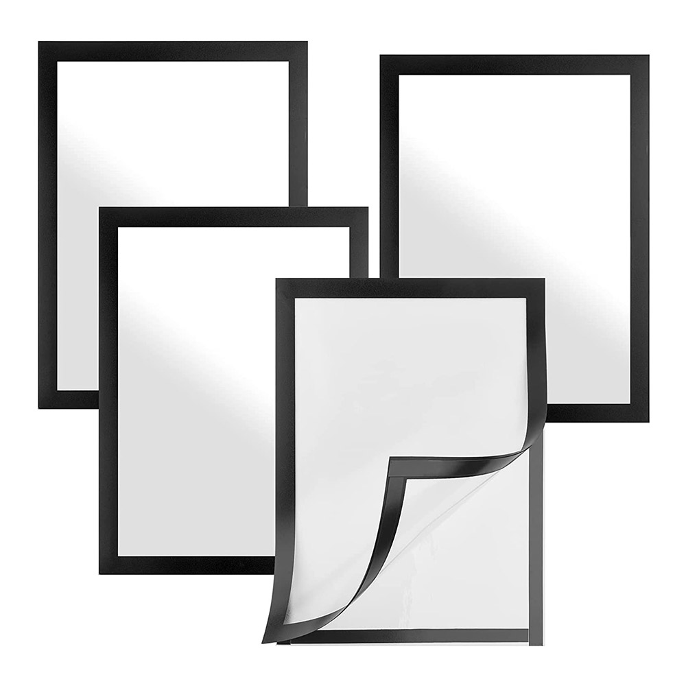 Magnetic Sign Holder 8.5x11, Double Sided Window Self-Adhesive Frames, Durable PVC and Strong Magnetic Display Frame for Office