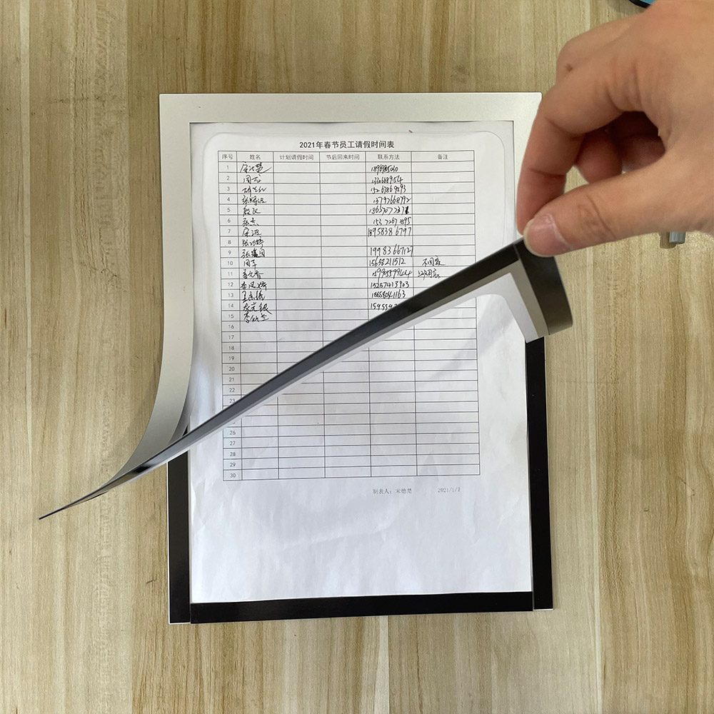 Written directly Sliver Magnetic check list Paper holder with removable adhesive for Warehouse Storage Store