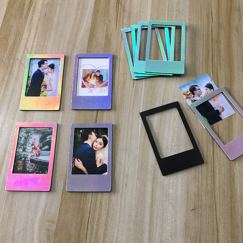 2021 Newest Sliver Changeable Laser Paper Photo frame Magnets Writable Memorial souvenirs decoration picture holder