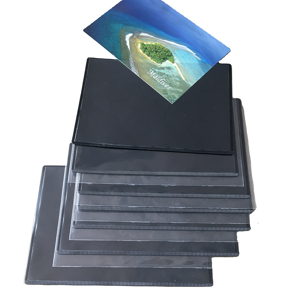 Newest Version 4R White/Black magnetic photo frame home decor PVC protection,picture pocket Hot Welding with teeth Mark